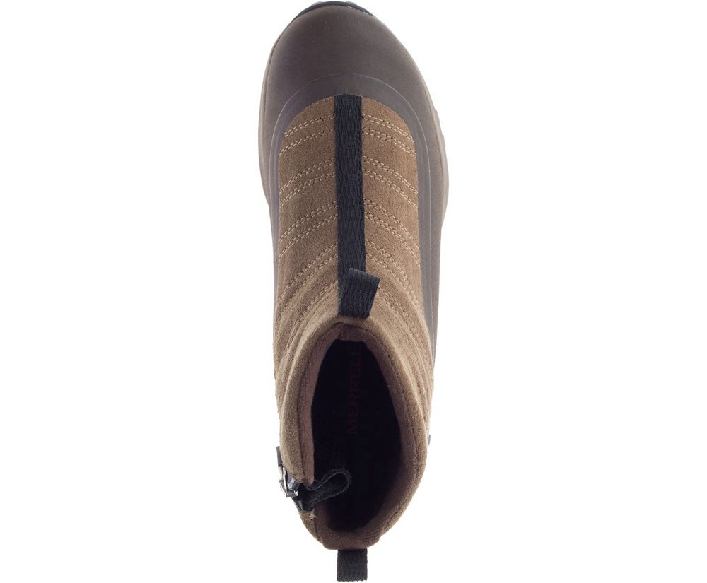 Botas Homem - Merrell Thermo Snowdrift Zip Mid Shell - Marrom - XRZ847290